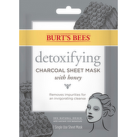 Burt's Bees Detoxifying Charcoal Sheet Mask with Honey, 1 Ounce