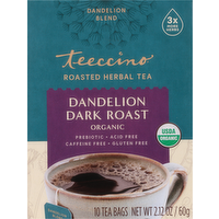 Teeccino Organic Dandelion Dark Roast Roasted Herbal Tea, 10 Each