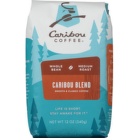 Caribou Coffee Whole Bean Caribou Blend Medium Roast Coffee, 12 Ounce