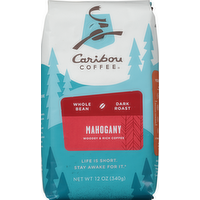 Caribou Coffee Whole Bean Mahogany Dark Roast Coffee, 12 Ounce