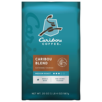 Caribou Coffee Whole Bean Caribou Blend Medium Roast Coffee, 20 Ounce