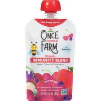 Once Upon A Farm Organic Immunity Blend Apple, Cherry & Elderberry Pouch, 3.2 Ounce