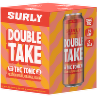 Surly Double Take Passion Fruit, Orange, Guava THC Tonics, 4 Each