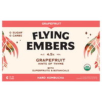 Flying Embers Grapefruit Hard Kombucha, 6 Each