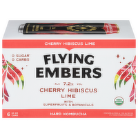 Flying Embers Black Cherry Hard Kombucha, 6 Each