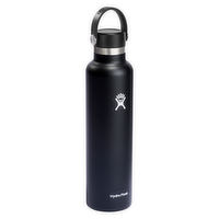 Hydro Flask Black Standard Mouth Stainless Steel Water Bottle, 24 Ounce