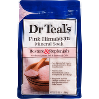 Dr Teal's Restore & Replenish Pink Himalayan Mineral Soak with Pure Epsom Salt & Essential Oils, 48 Ounce