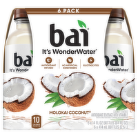 Bai Molokai Coconut Flavored Antioxidant Water Beverages, 6 Each