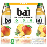 Bai Pilavo Pineapple Mango Flavored Antioxidant Water Beverages, 6 Each