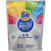 Tide Brights + Whites Rescue In-Wash Laundry Booster Pacs, 18 Each