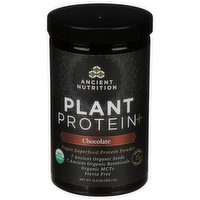 Ancient Nutrition Chocolate Plant Protein Plus Organic Vegan Protein Powder Dietary Supplement, 355 Gram