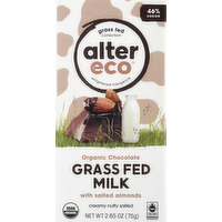 Alter Eco Organic Salted Almonds Grass Fed Milk Chocolate Bar, 2.65 Ounce