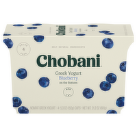 Chobani Blueberry Non-Fat Greek Yogurt - Fruit on the Bottom, 4 Each