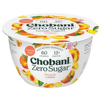 Chobani Zero Sugar Peach Yogurt Product, 5.3 Ounce