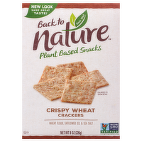 Back to Nature Crispy Wheat Crackers Plant Based Snacks, 8 Ounce