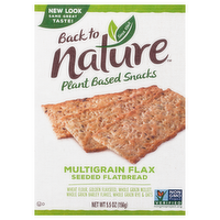Back to Nature Multigrain Flax Seeded Flatbread Crackers Plant Based Snacks, 5.5 Ounce
