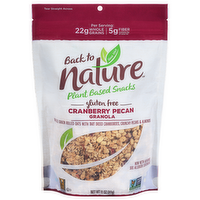 Back To Nature Gluten Free Cranberry Pecan Granola Plant Based Snacks, 11 Ounce