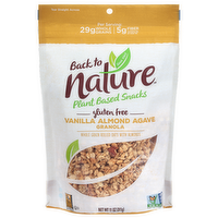 Back To Nature Gluten Free Vanilla Almond Agave Granola Plant Based Snacks, 11 Ounce