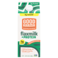 Good Karma Unsweetened Flax Milk + Protein, 64 Ounce