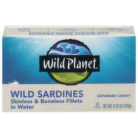 Wild Planet Wild Sardines Skinless & Boneless Fillets in Water with Sea Salt, 4.25 Ounce