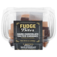Fudgeamentals Dark Chocolate Salted Caramel Fudge Bites, 8 Ounce