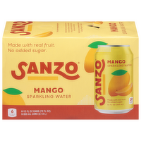 Sanzo Mango Sparkling Water, 6 Each