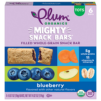 Plum Organics Mighty Snack Bars Organic Blueberry Filled Multigrain Bars forToddlers, 4.02 Ounce