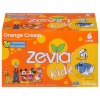 Zevia Kidz Orange Cream Sparkling Drink, 6 Each