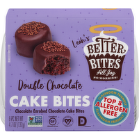 Leah's Better Bites Double Chocolate Cake Bites Vegan & Gluten Free Chocolate Enrobed Cake Bites, 4.7 Ounce