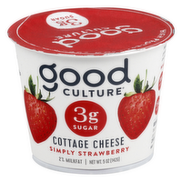 Good Culture Strawberry 3g Sugar Cottage Cheese, 5 Ounce