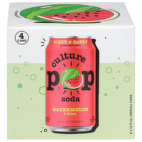 Culture Pop Watermelon & Lime Probiotic Soda, 4 Each