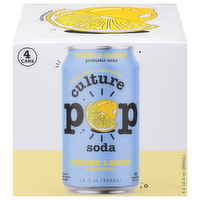 Culture Pop Ginger Lemon & Turmeric Probiotic Soda, 4 Each