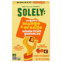 Solely Organic Mango & Orange Whole Fruit Gummies, 5 Each