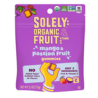 Solely Organic Mango & Passion Fruit Whole Fruit Gummies, 2.5 Ounce