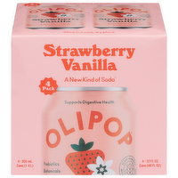 Olipop Strawberry Vanilla Soda, 4 Each