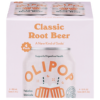 Olipop Classic Root Beer Soda, 4 Each