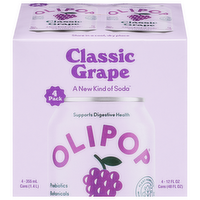Olipop Classic Grape Soda, 4 Each