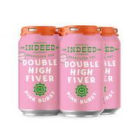 Indeed Brewing Company Double High Fiver Pink Burst Sparkling THC Beverages, 4 Each