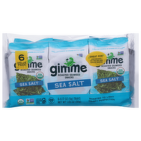 GimMe Organic Sea Salt Roasted Seaweed Snacks, 6 Each