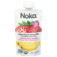 Noka Superfood Smoothie Organic Strawberry Banana Immunity Boost Blend Snack, 4.22 Ounce