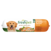 FreshPet Select Chunky Chicken & Turkey Recipe Slice & Serve Roll Refridgerated Dog Food, 1.5 Pound