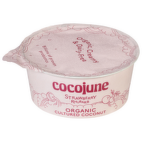 Cocojune Strawberry Rhubarb Organic Dairy Free Cultured Coconut, 4 Ounce