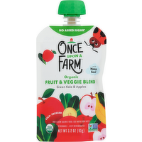 Once Upon A Farm Organic Fruit & Veggie Blend Green Kale & Apples Pouch, 3.2 Ounce