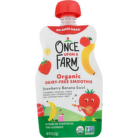 Once Upon A Farm Organic Dairy Free Smoothie Strawberry Banana Swirl Pouch, 4 Ounce