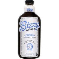 Bizzy's Cold Brew Organic Dark Roast Unsweetened Coffee, 48 Ounce