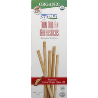 Asturi Organic Thin Italian Breadsticks Sesame & Extra Virgin Olive Oil, 4.2 Ounce