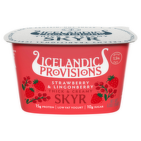 Icelandic Provisions Strawberry & Lingonberry Skyr Yogurt, 5.3 Ounce