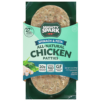 Mighty Spark Spinach & Feta Chicken Patties, 8 Ounce