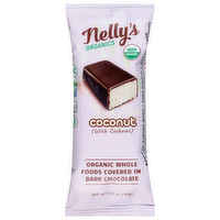 Nelly's Organics Coconut Bar (With Cashews) Covered in Dark Chocolate Bar, 1.6 Ounce