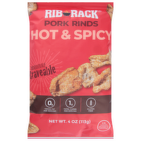 Rib Rack Hot & Spicy Pork Rinds, 4 Ounce